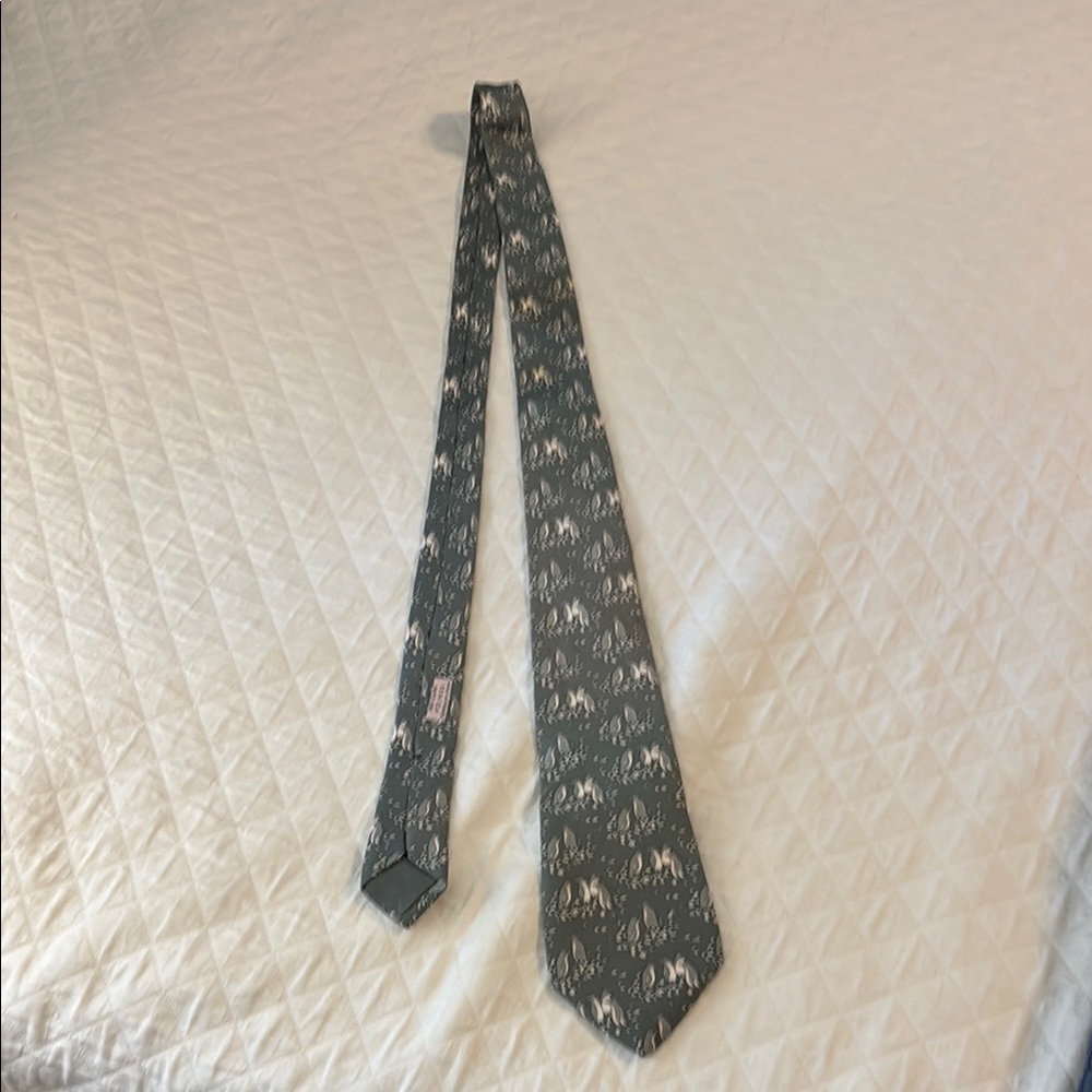 Elegant Gray Patterned Men's Tie
